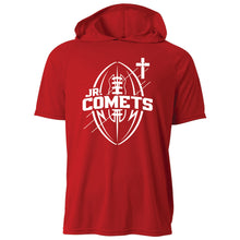 Load image into Gallery viewer, Junior Comets Football - "Blueprint" Youth/Adult Performance Hooded SS T
