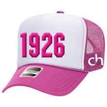 Load image into Gallery viewer, Cascia Hall Centennial - "CH 1926" 5-Panel Foam Front Trucker
