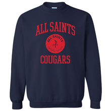 Load image into Gallery viewer, All Saints Catholic School - &quot;Distressed Seal&quot; Youth/Adult Crewneck Sweatshirt
