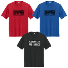 Load image into Gallery viewer, Marquette Catholic School - "Meteors Distressed" Youth/Adult Performance SS T
