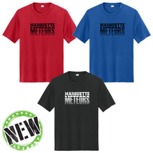 Load image into Gallery viewer, Marquette Catholic School - "Meteors Distressed" Youth/Adult Performance SS T
