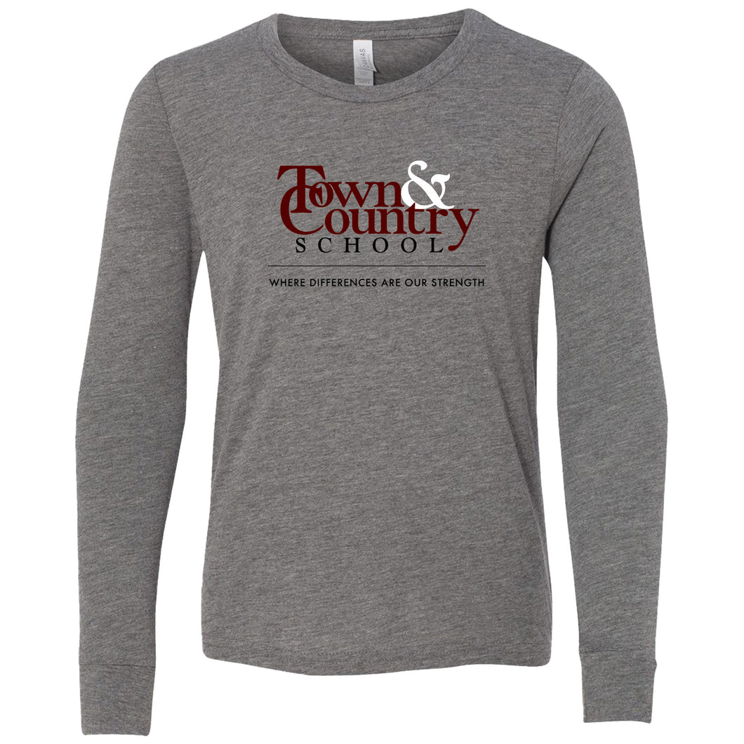 Town & Country School - Youth/Adult Tri-Blend Long Sleeve T