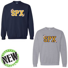 Load image into Gallery viewer, St. Pius X Catholic School - &quot;Varsity Floral&quot; Youth/Adult Crewneck Sweatshirt
