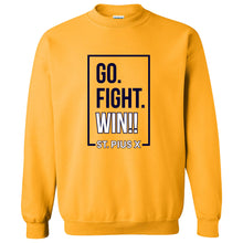 Load image into Gallery viewer, St. Pius X Catholic School - &quot;Go.Fight.Win&quot; Youth/Adult Crewneck Sweatshirt
