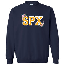 Load image into Gallery viewer, St. Pius X Catholic School - &quot;Varsity Floral&quot; Youth/Adult Crewneck Sweatshirt
