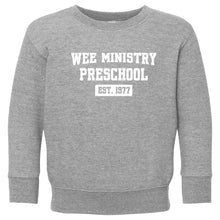 Load image into Gallery viewer, WEE Ministry Preschool - &quot;EST. 1977&quot; Toddler Elevated Crewneck Fleece
