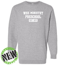 Load image into Gallery viewer, WEE Ministry Preschool - &quot;EST. 1977&quot; Adult Elevated Crewneck Fleece
