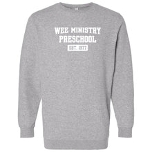 Load image into Gallery viewer, WEE Ministry Preschool - &quot;EST. 1977&quot; Adult Elevated Crewneck Fleece
