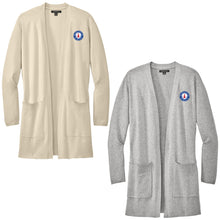 Load image into Gallery viewer, Marquette Teachers -  &quot;Crest&quot; Women’s Open-Front Cardigan Sweater
