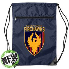 Load image into Gallery viewer, Seven Oaks Classical School - &quot;Firehawks&quot; Zipper Drawstring Backpack
