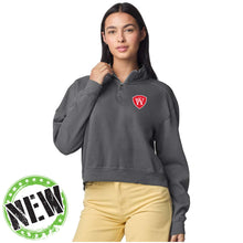 Load image into Gallery viewer, Wright Christian Academy - "Crest" Women's 1/4 Zip Garment Dyed Sweatshirt
