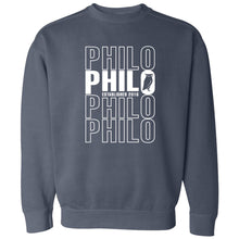 Load image into Gallery viewer, Philosophy Academy Tulsa -  &quot;Stacked&quot; Unisex Garment Dyed Crewneck Sweatshirt
