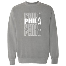 Load image into Gallery viewer, Philosophy Academy Tulsa -  &quot;Stacked&quot; Unisex Garment Dyed Crewneck Sweatshirt
